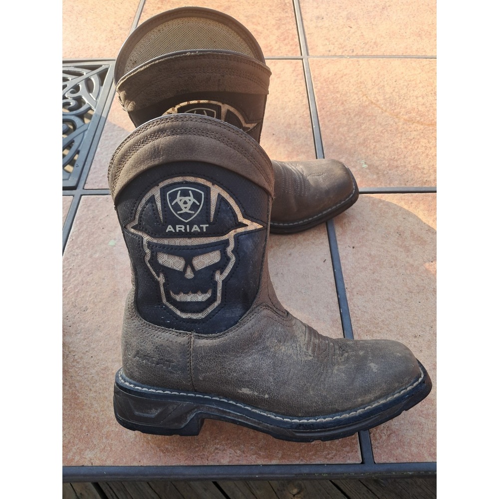 Ariat Kids Roughneck XT VentTEK Workhog Western Leather Boots Size 2